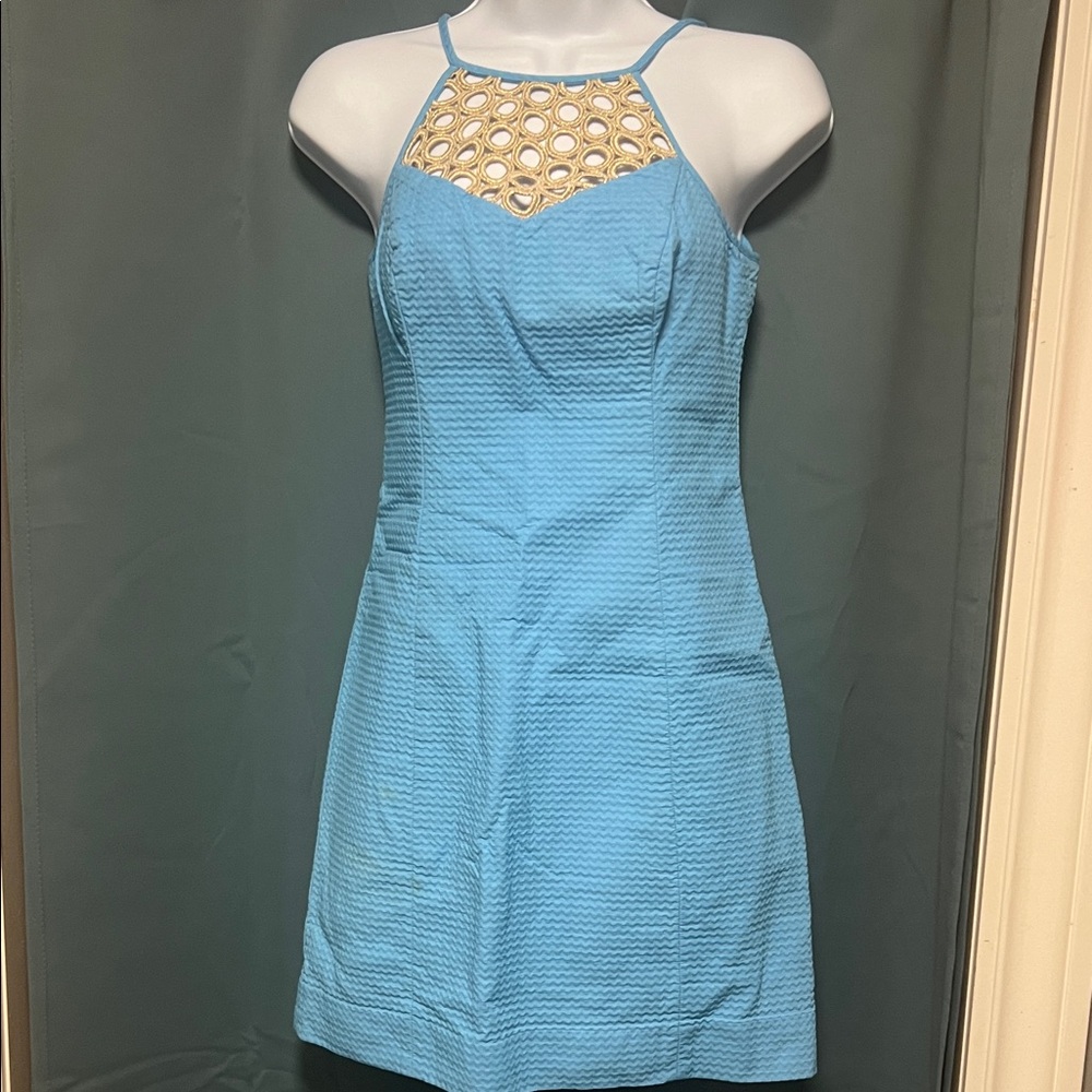 Lilly Pulitzer Light Blue Halter Mini Dress